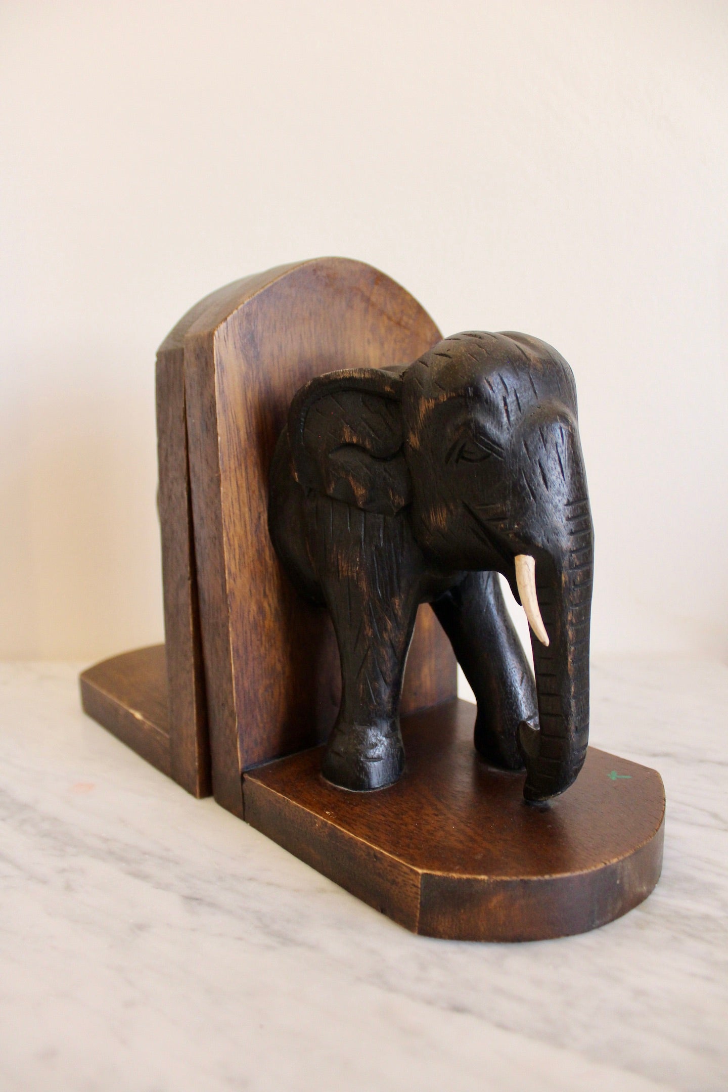 Handcarved Indian Elephant Bookends