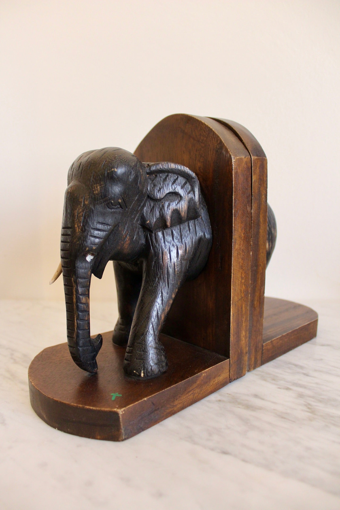 Handcarved Indian Elephant Bookends