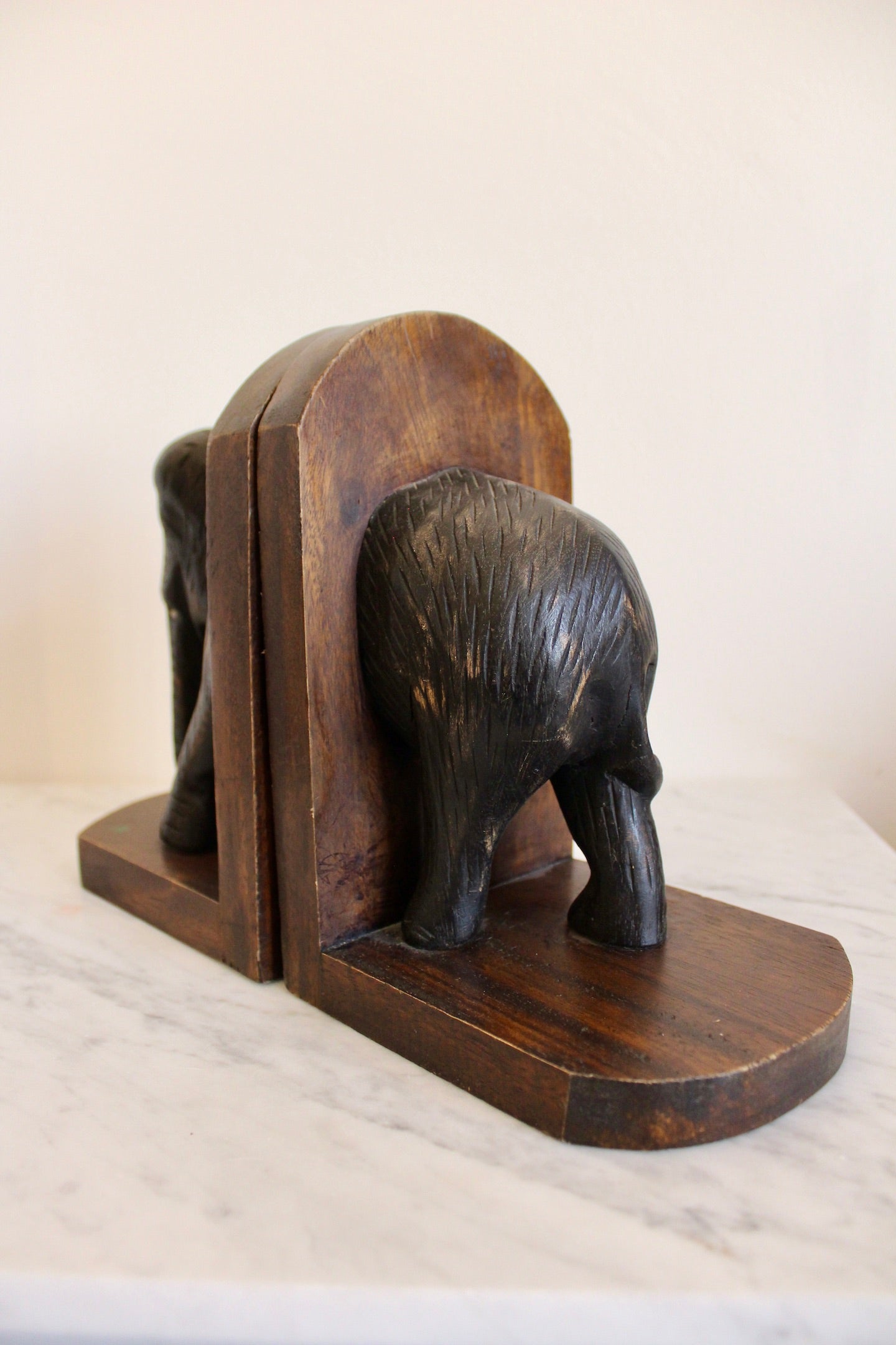 Handcarved Indian Elephant Bookends