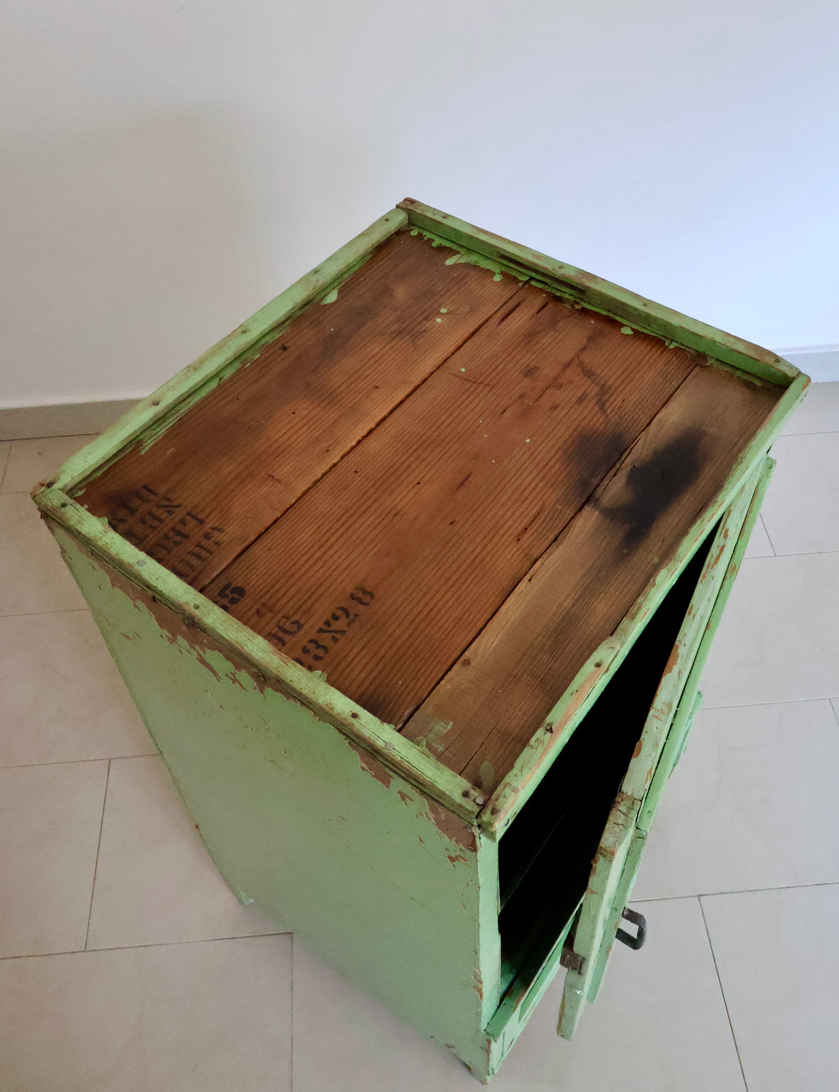 Vintage Kuwait Folk Cabinet Made from Repurposed Crates & 7UP Sign