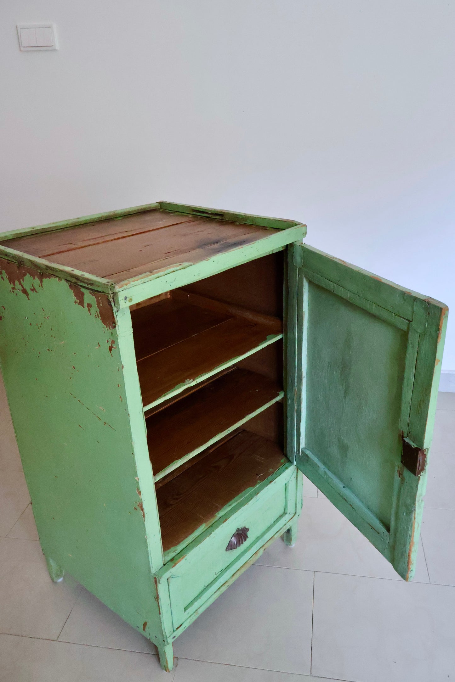 Vintage Kuwait Folk Cabinet Made from Repurposed Crates & 7UP Sign