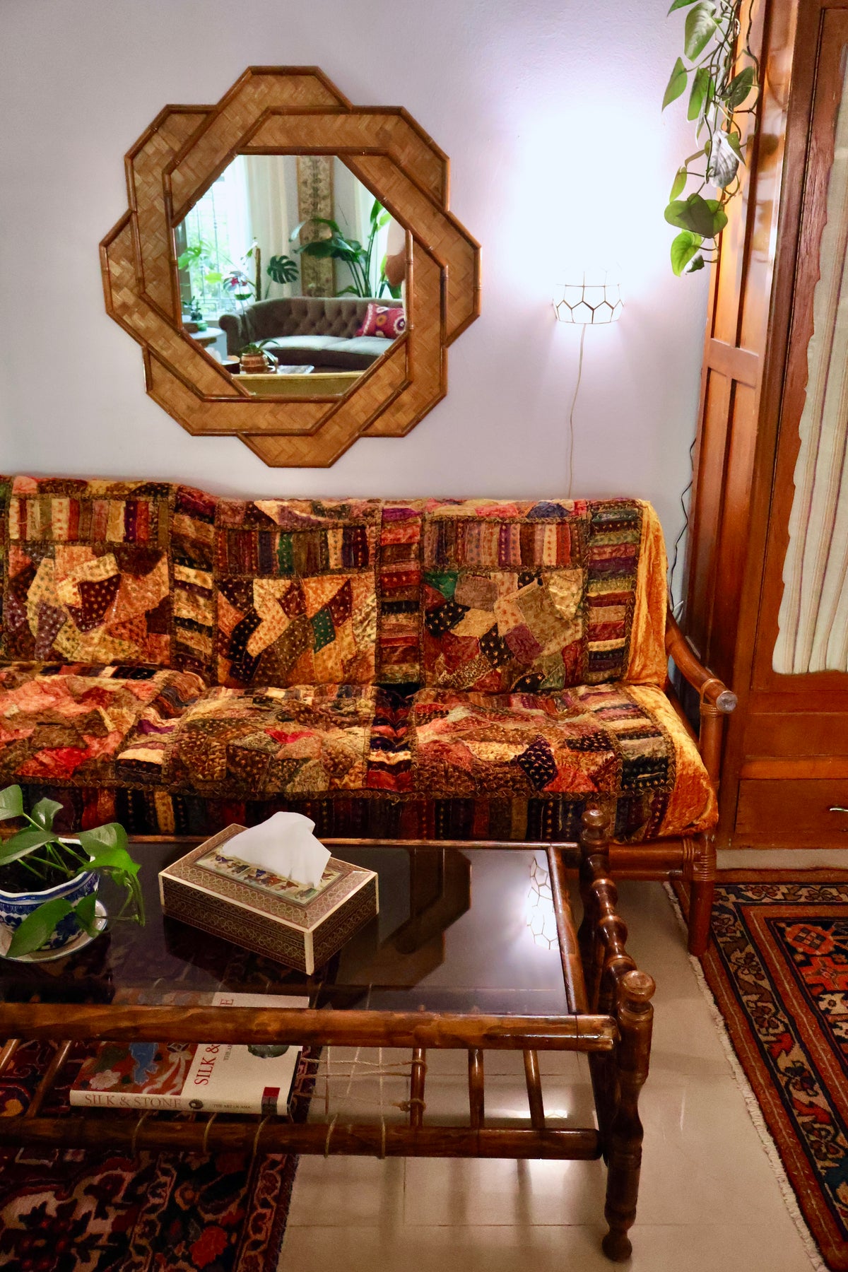 Vintage South Asian Charpai-Style Coffee & Side Table Set