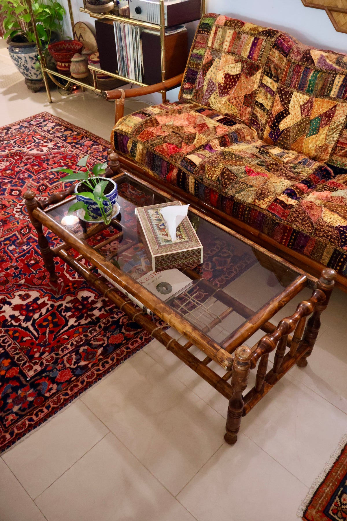 Vintage South Asian Charpai-Style Coffee & Side Table Set