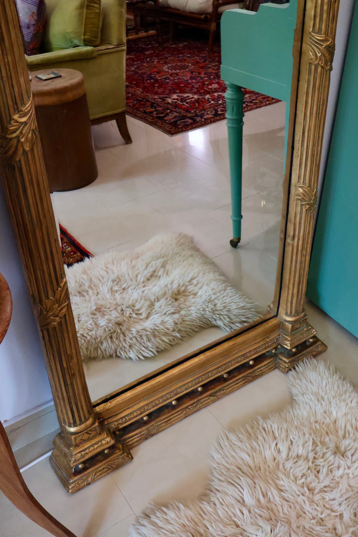 Gothic Revival Style Full-Length Mirror — 81 × 168 cm