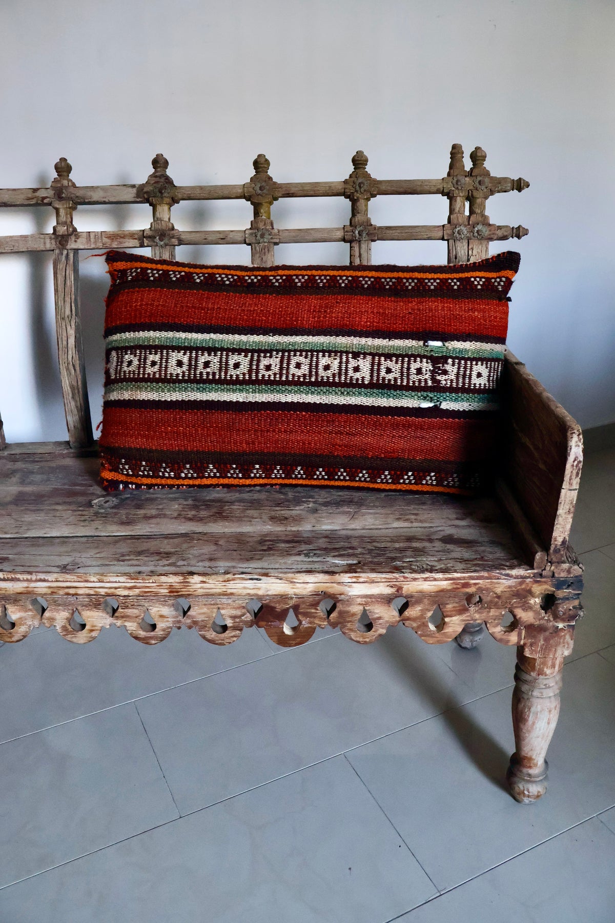 Pair of Antique Indian Carved Wood Benches – Circa 1900