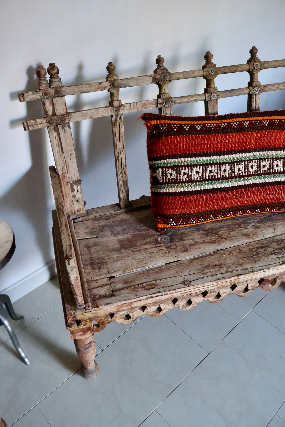 Pair of Antique Indian Carved Wood Benches – Circa 1900