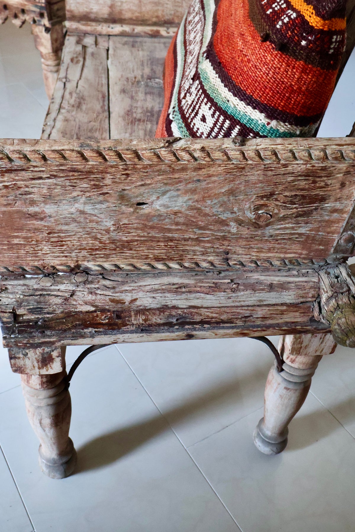 Pair of Antique Indian Carved Wood Benches – Circa 1900