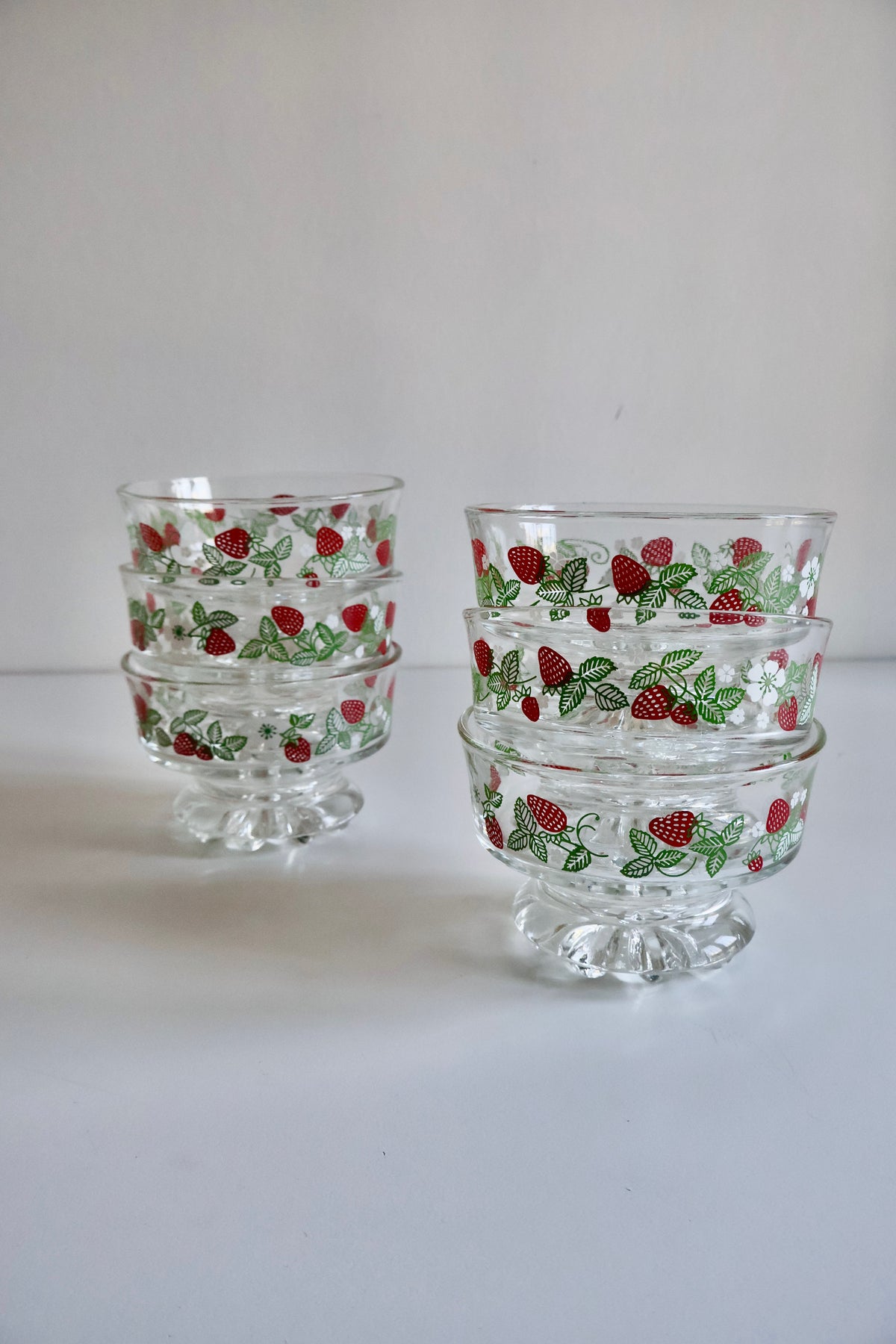 Vintage Taiwanese Strawberry Dessert Cups – Set of 6