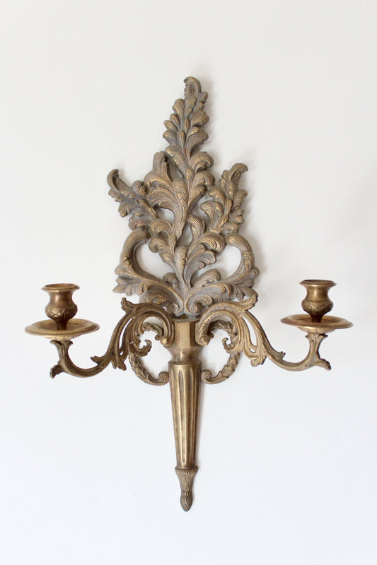 Vintage European Bronze Candle Sconce