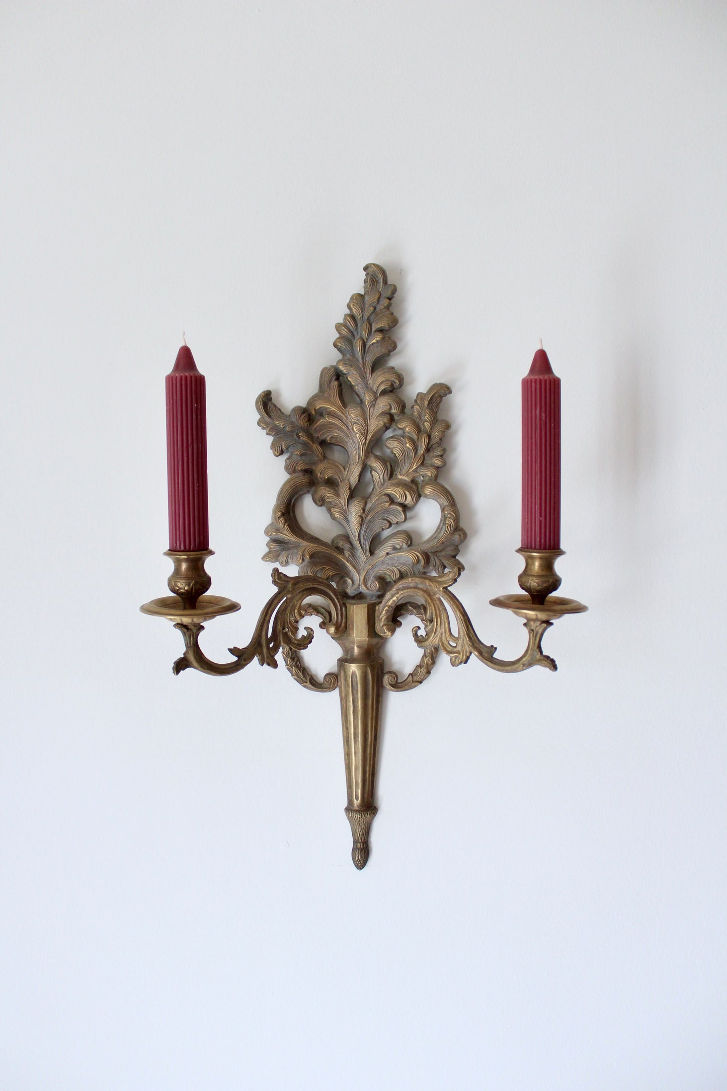 Vintage European Bronze Candle Sconce