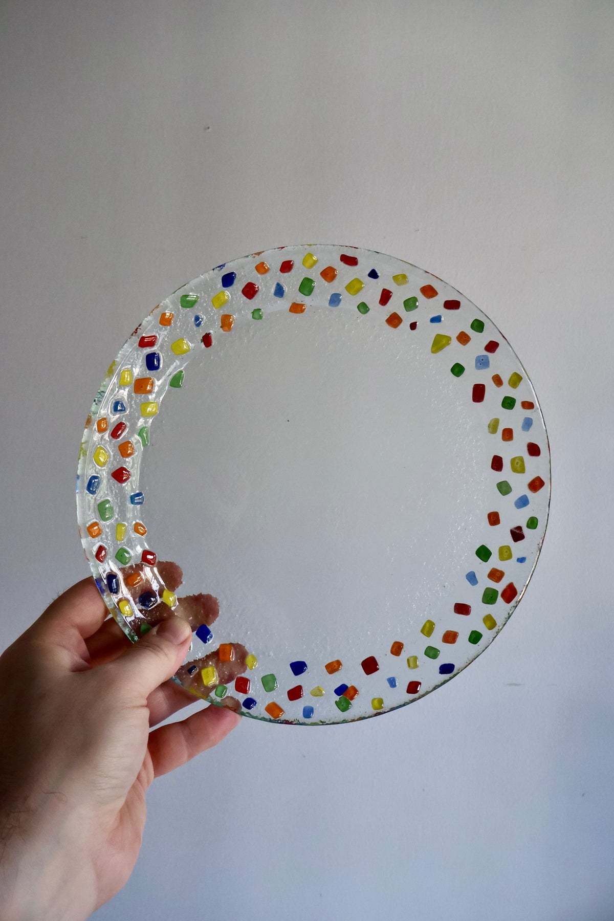 Handmade Fused Glass Art Plates – 24 cm