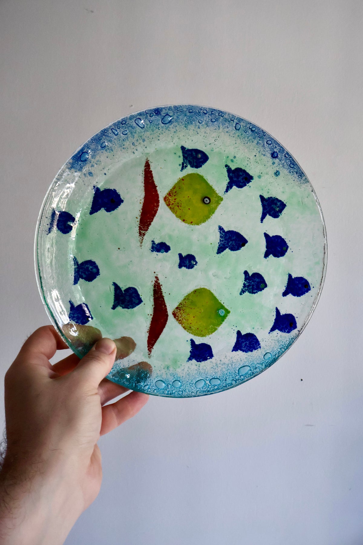 Handmade Fused Glass Art Plates – 24 cm