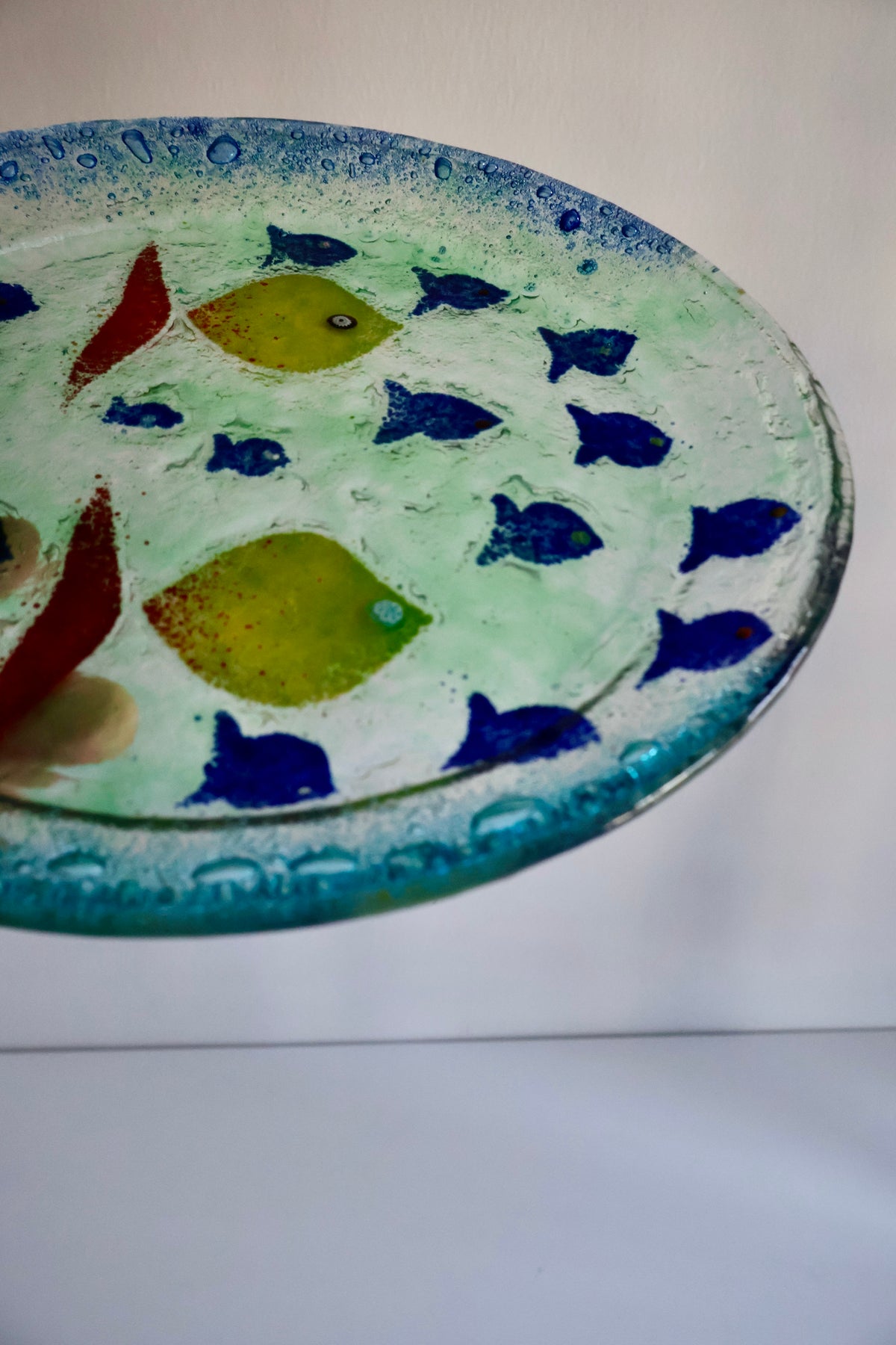Handmade Fused Glass Art Plates – 24 cm