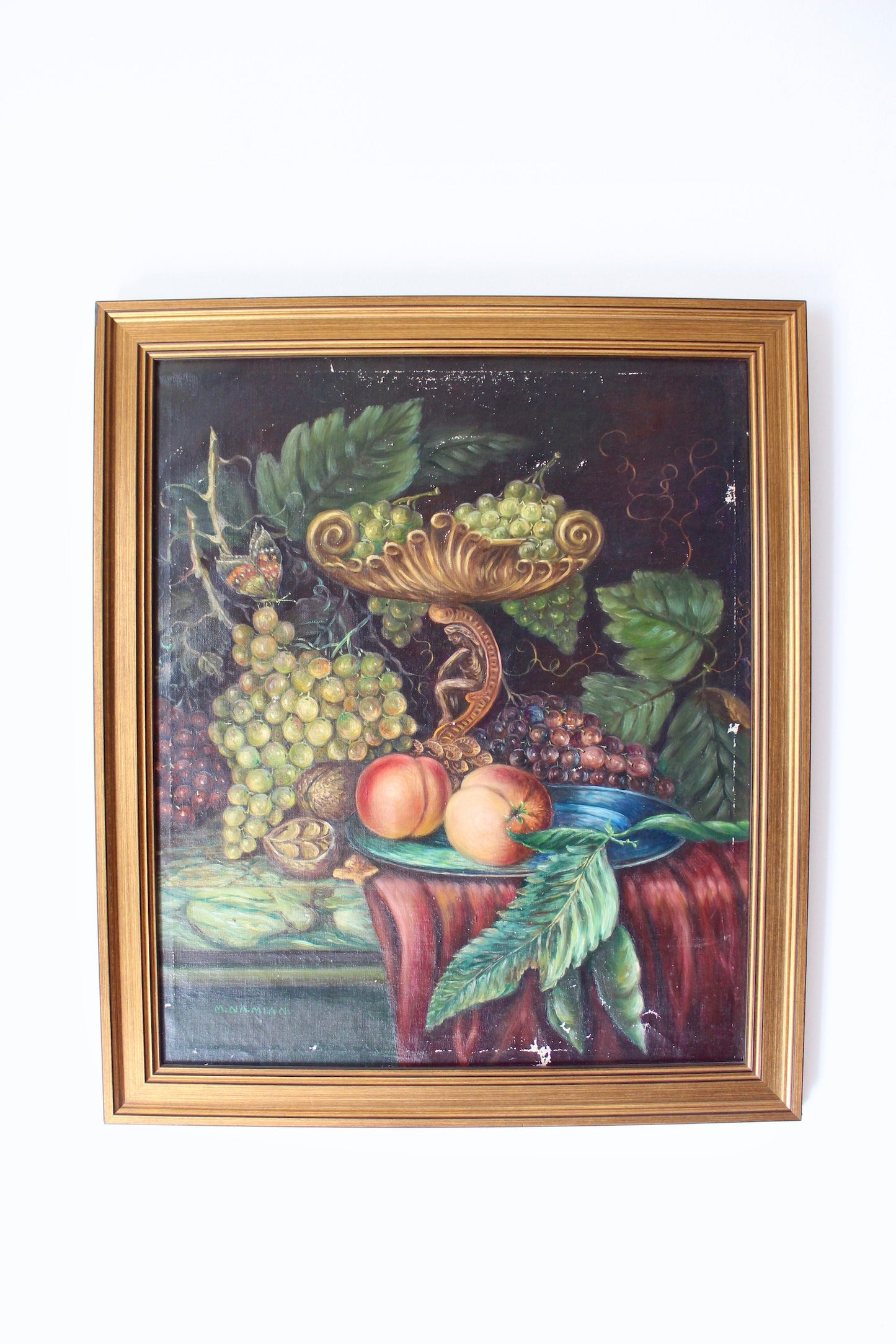 Early 20th Century American Oil Painting Tablescape