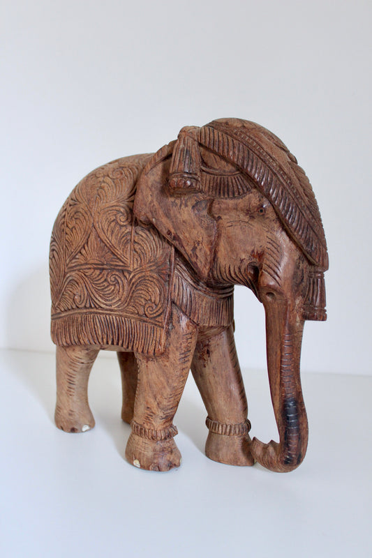 Antique Carved Wood Indian elephant