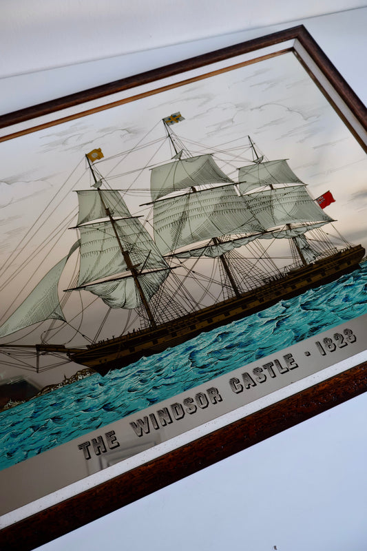 Vintage “The Windsor Castle – 1823” Mirrored Ship Picture