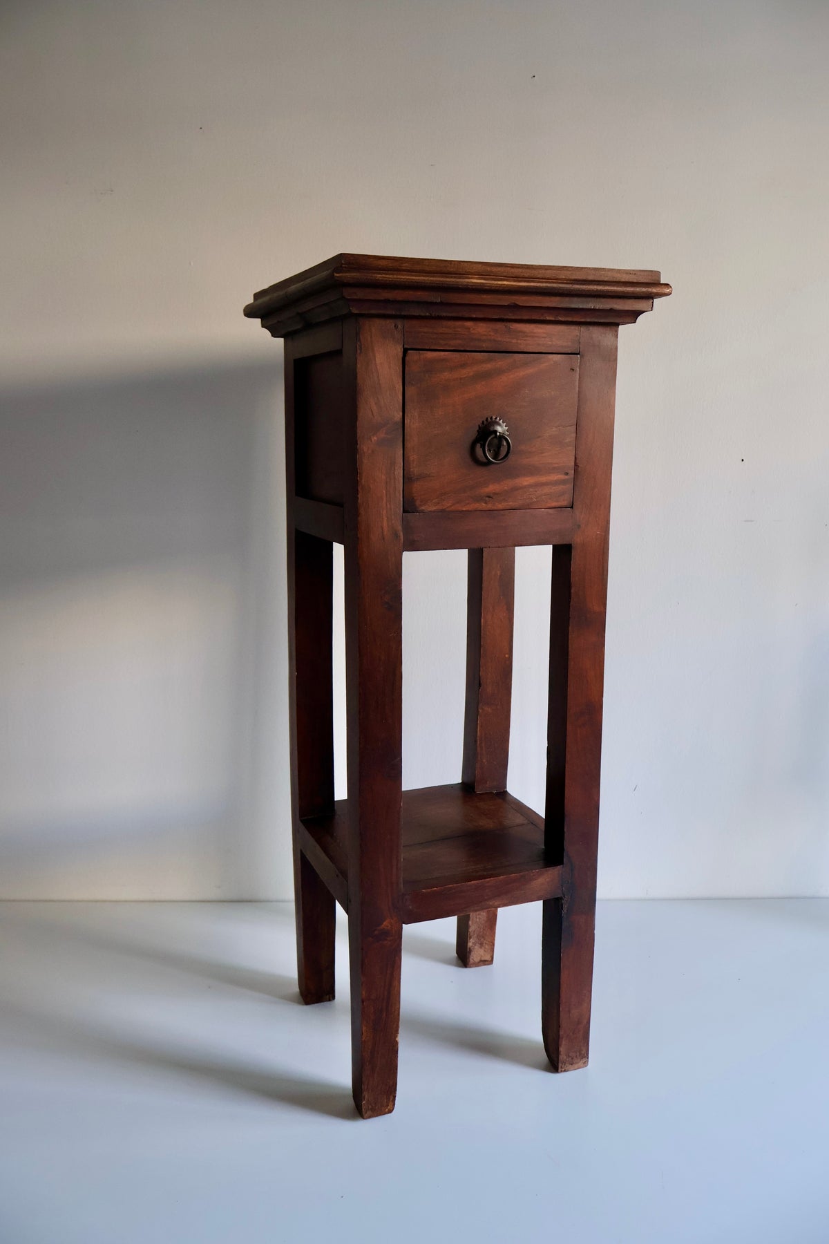 Vintage Indian Tile-Top Plant Stand / Side Table