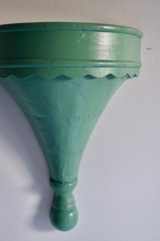 Vintage Painted Wooden Wall Bracket Shelf