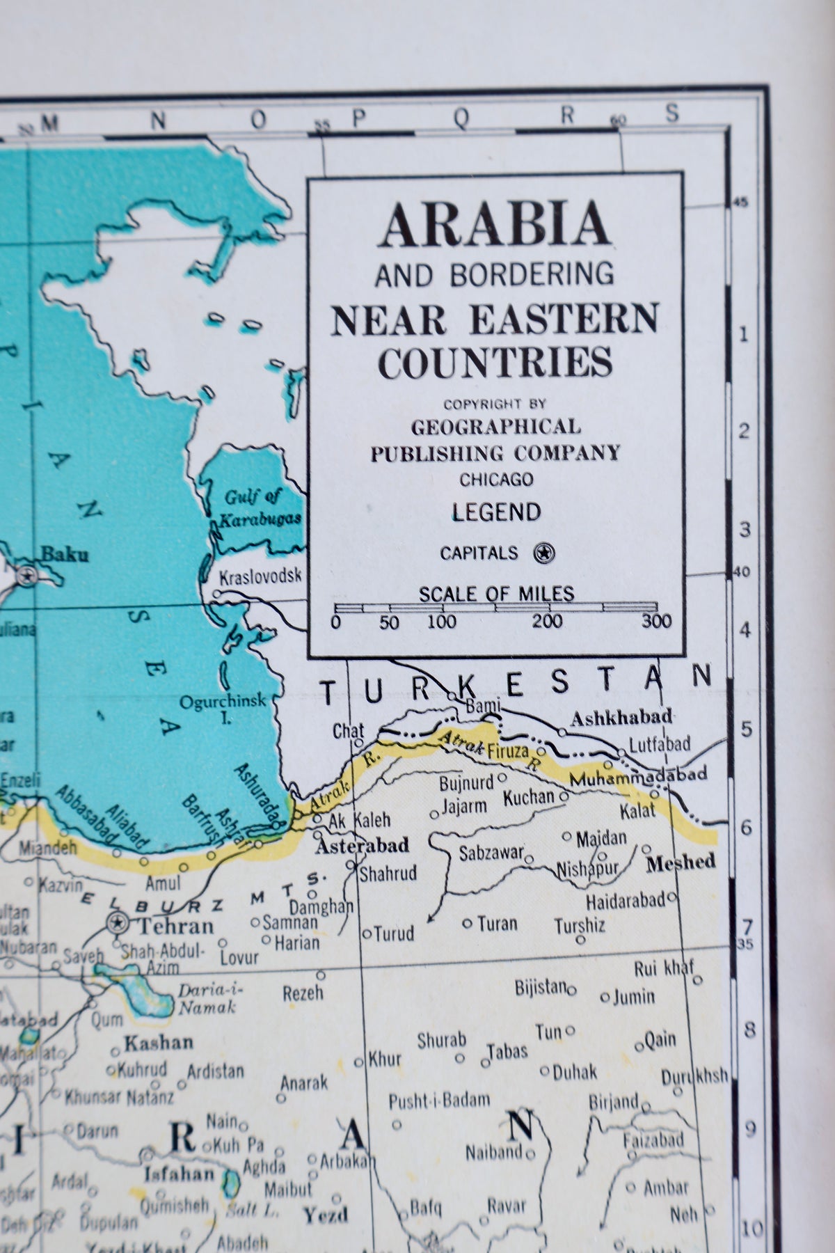 Vintage Framed Map of Arabia & the Near East – 2003 Frame