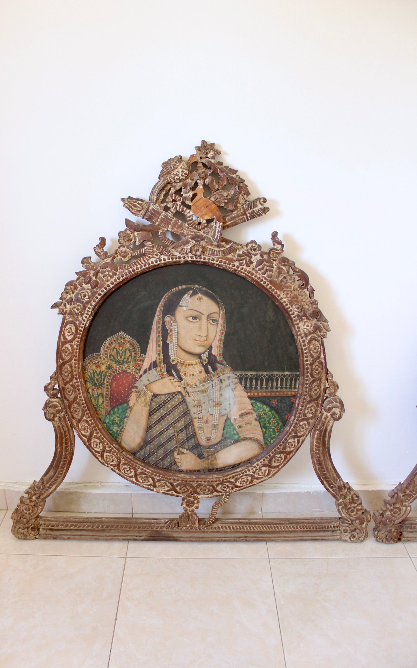 Pair of Exquisite 19th Century Indian Mughal Portraits