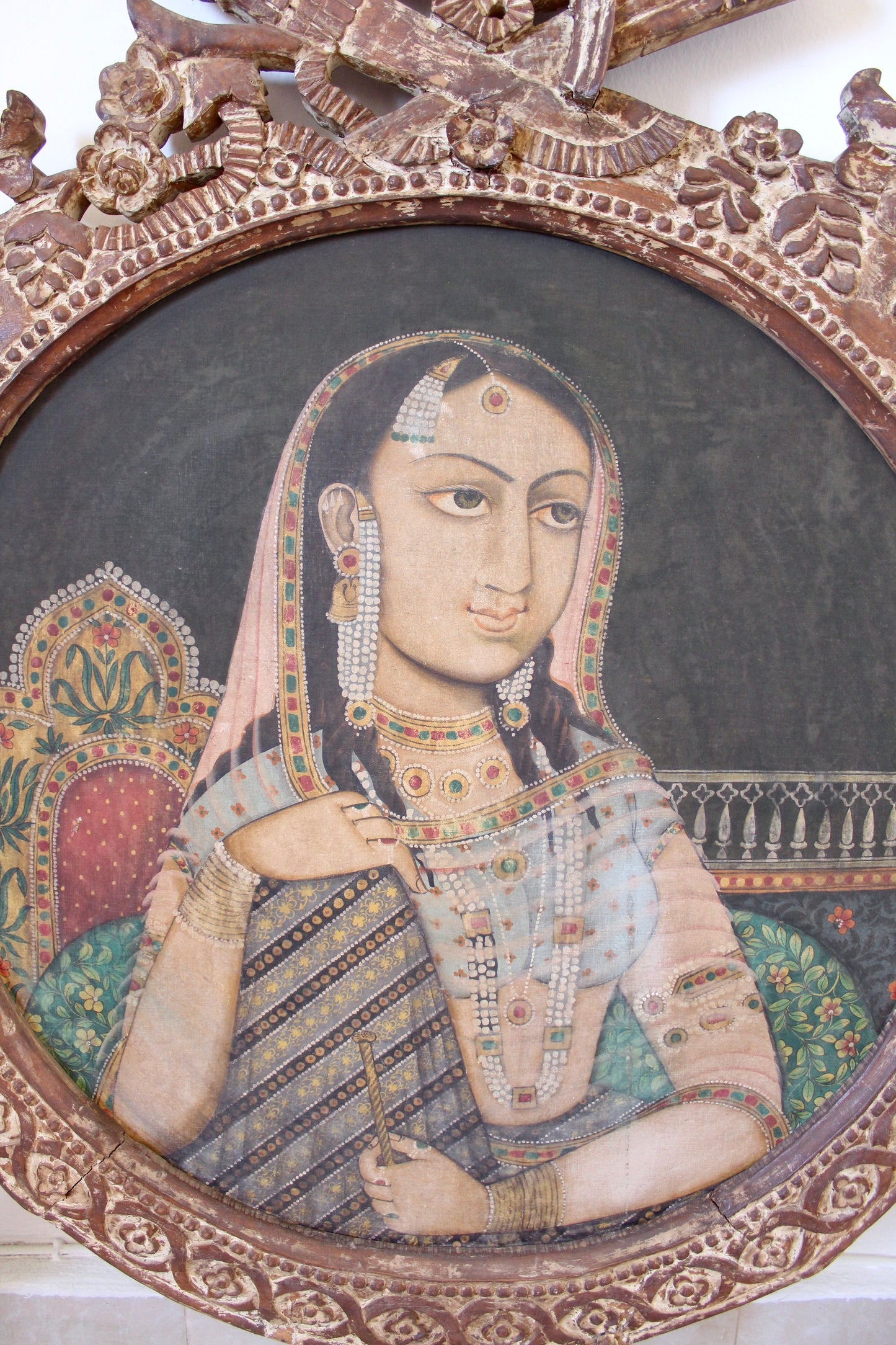 Pair of Exquisite 19th Century Indian Mughal Portraits