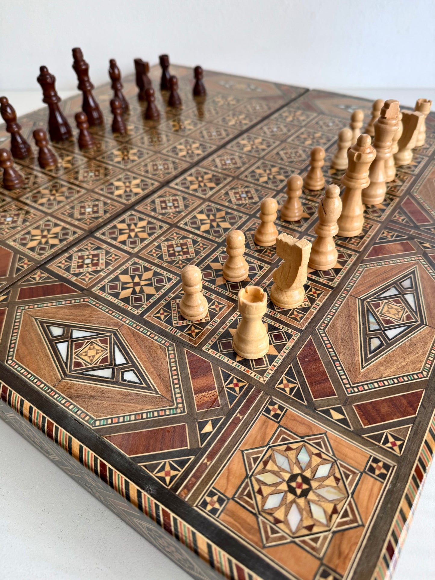 Syrian Marquetry Backgammon and Chess Board