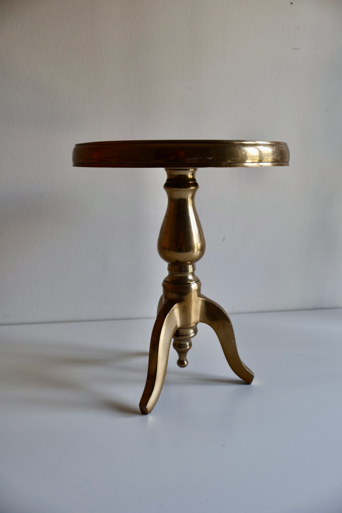 Vintage Brass-Plated Aluminum Plant Stand – 33 cm