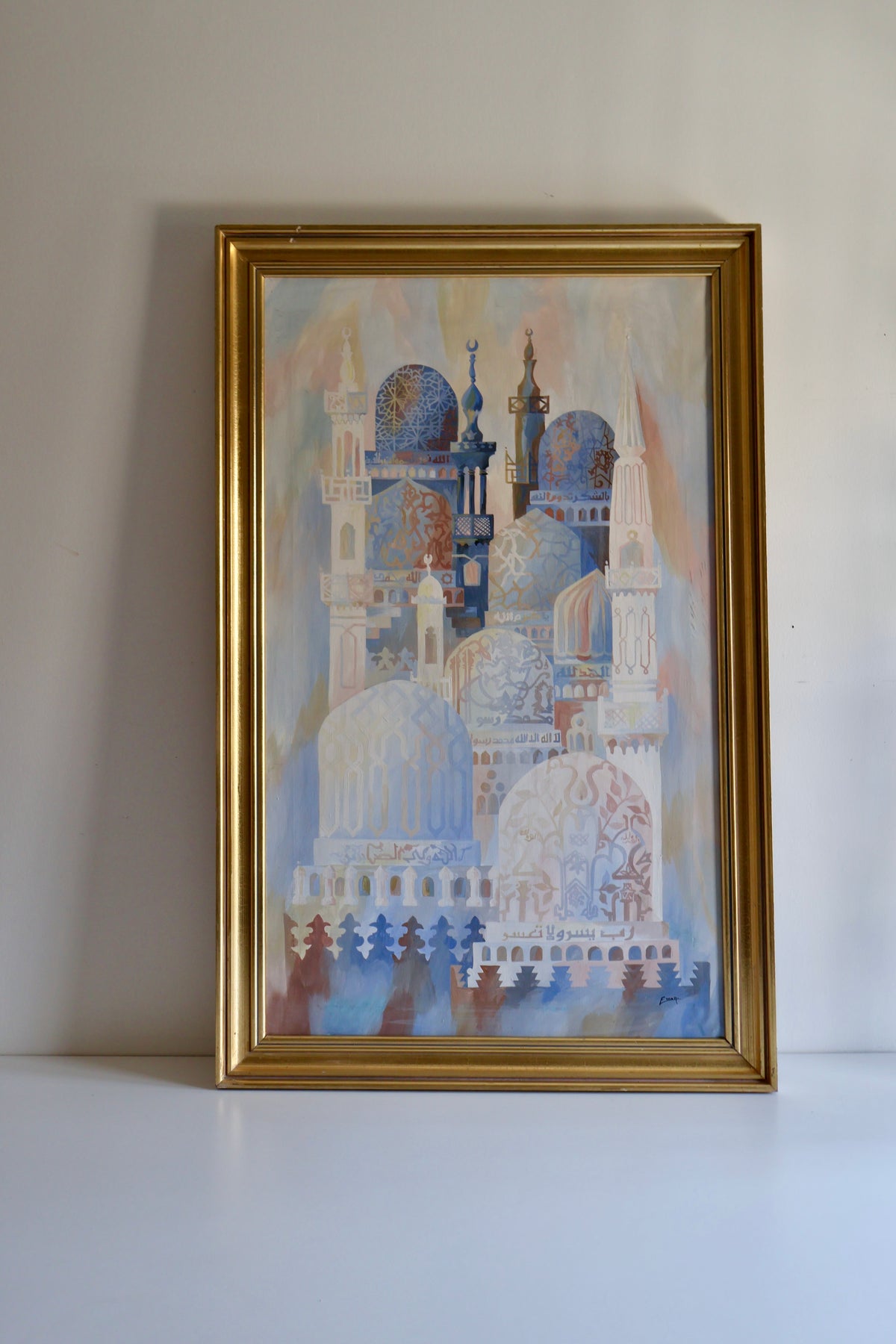 Vintage Signed Painting of Mosques and Minarets