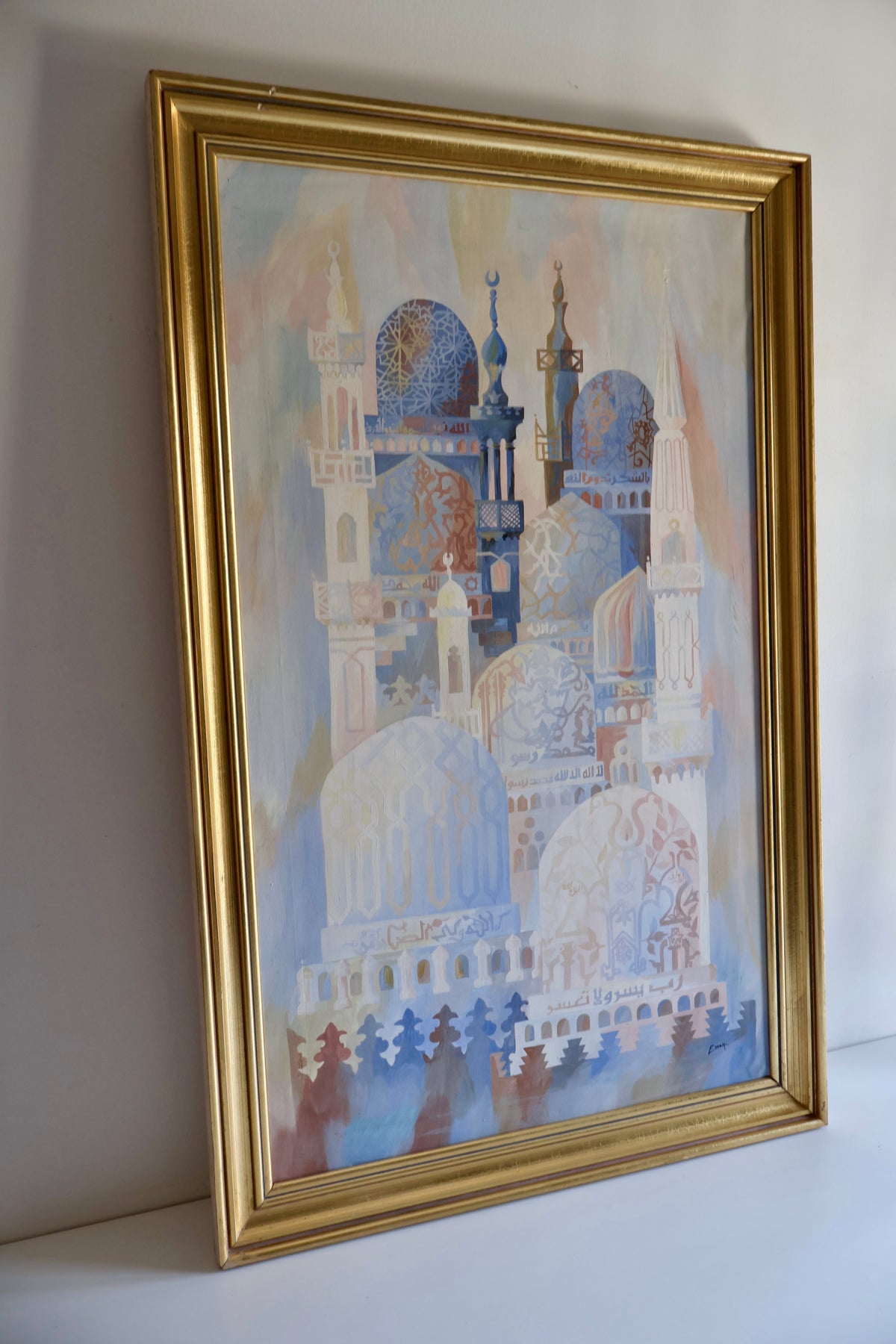 Vintage Signed Painting of Mosques and Minarets
