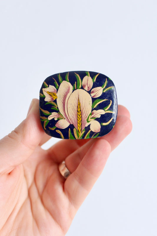 Small Hand Painted Paper Mache Ring Box