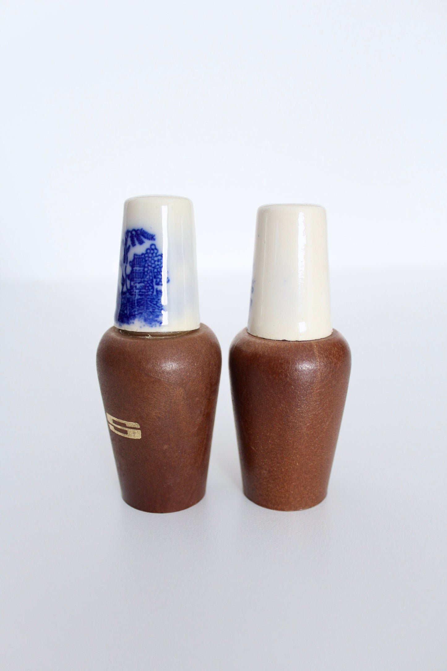 Mid Century Blue Willow Salt and Pepper Shakers