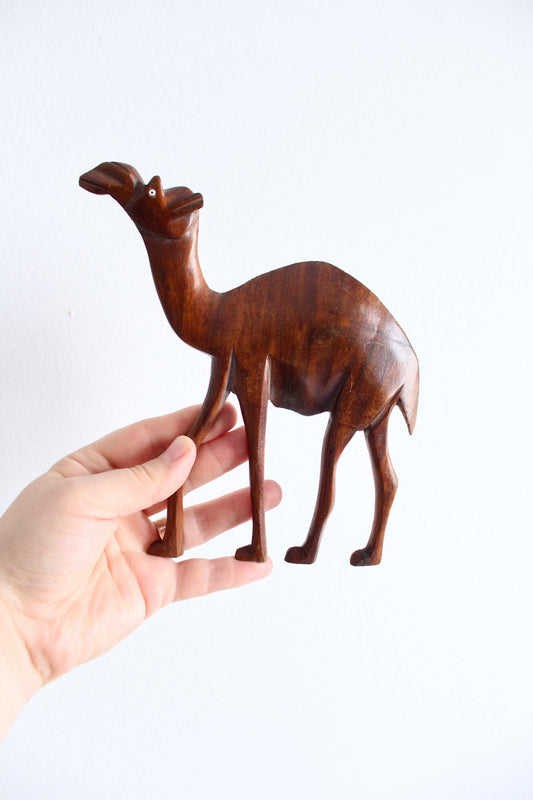 Vintage Rosewood Carved Camel