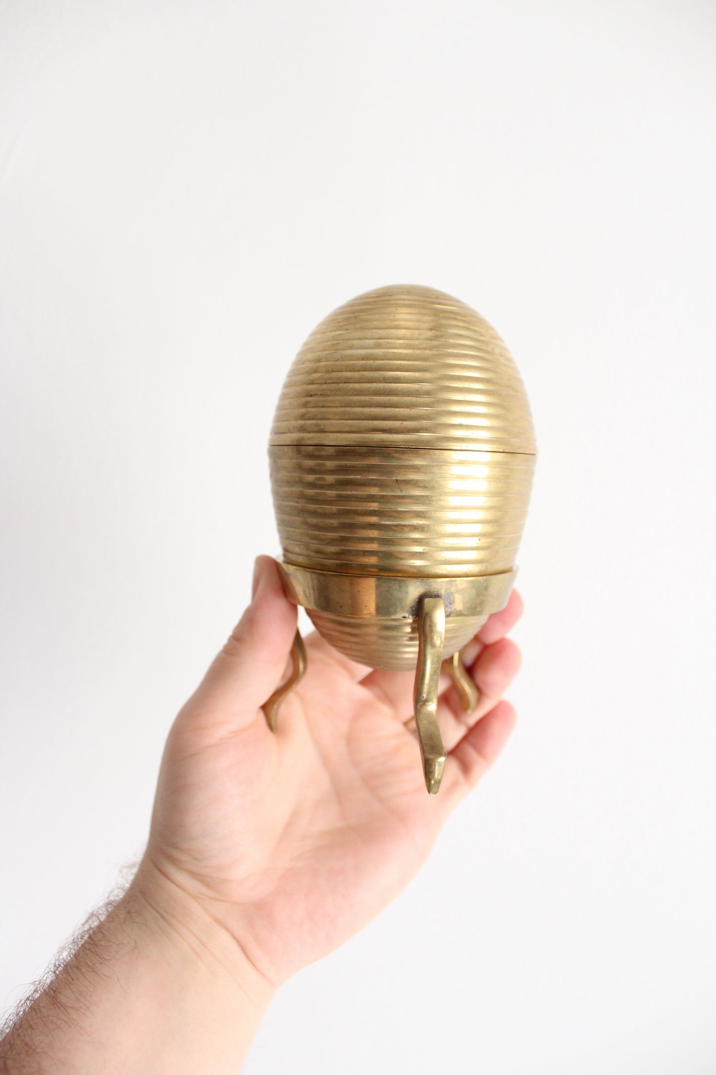 Vintage Brass 1970s Egg