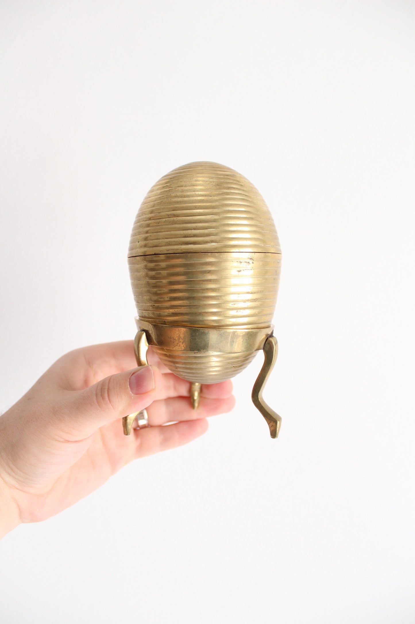 Vintage Brass 1970s Egg