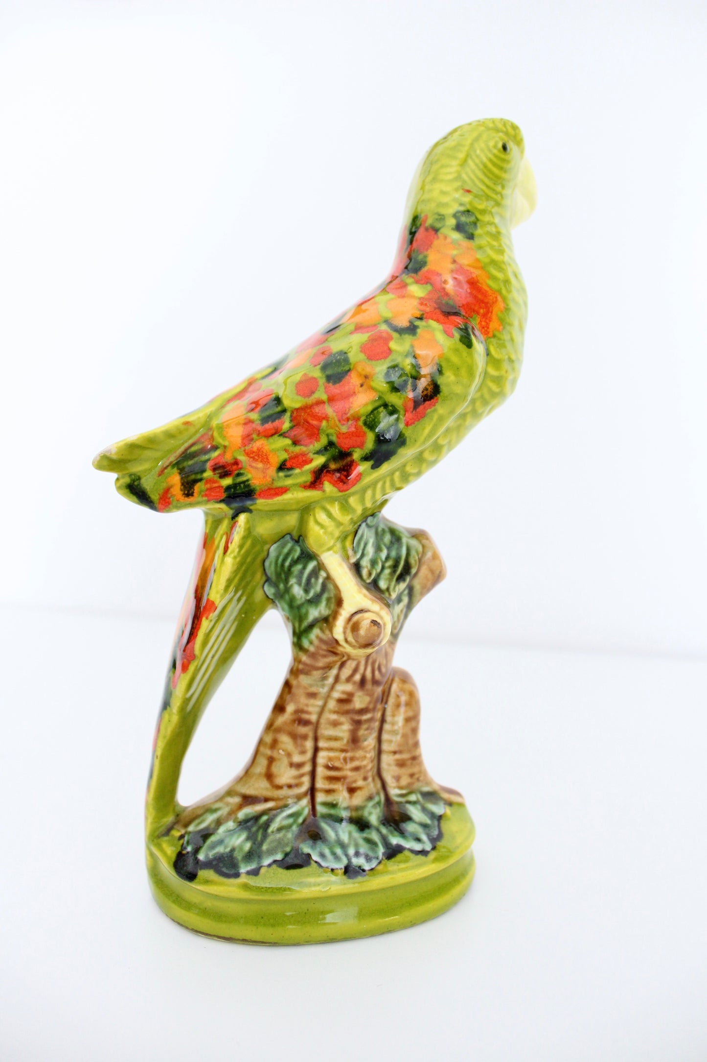 Mid Century Bird Glazed Porcelain Statue