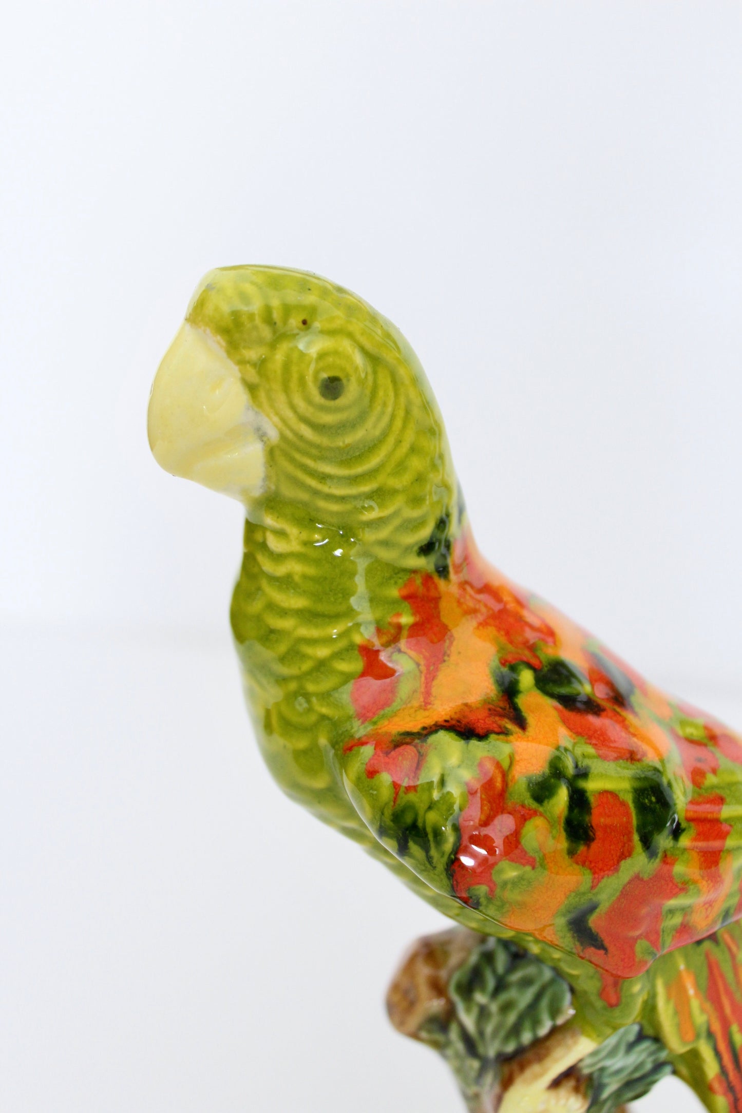 Mid Century Bird Glazed Porcelain Statue