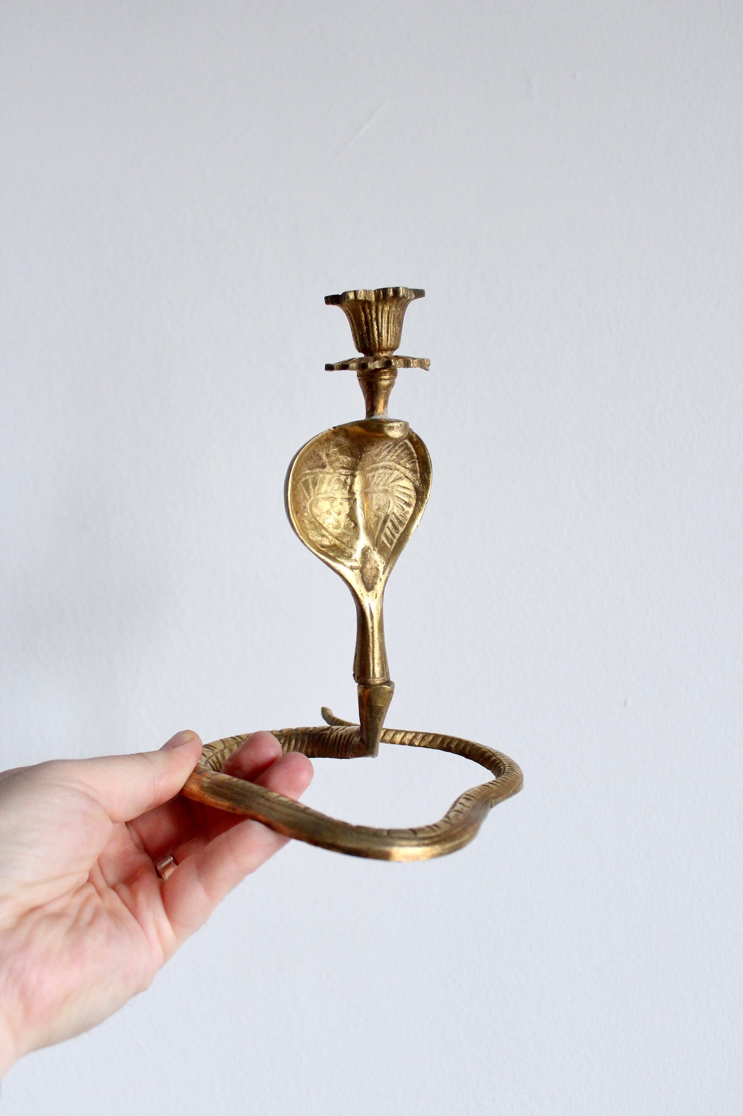 Brass Indian Cobra Candlesticks