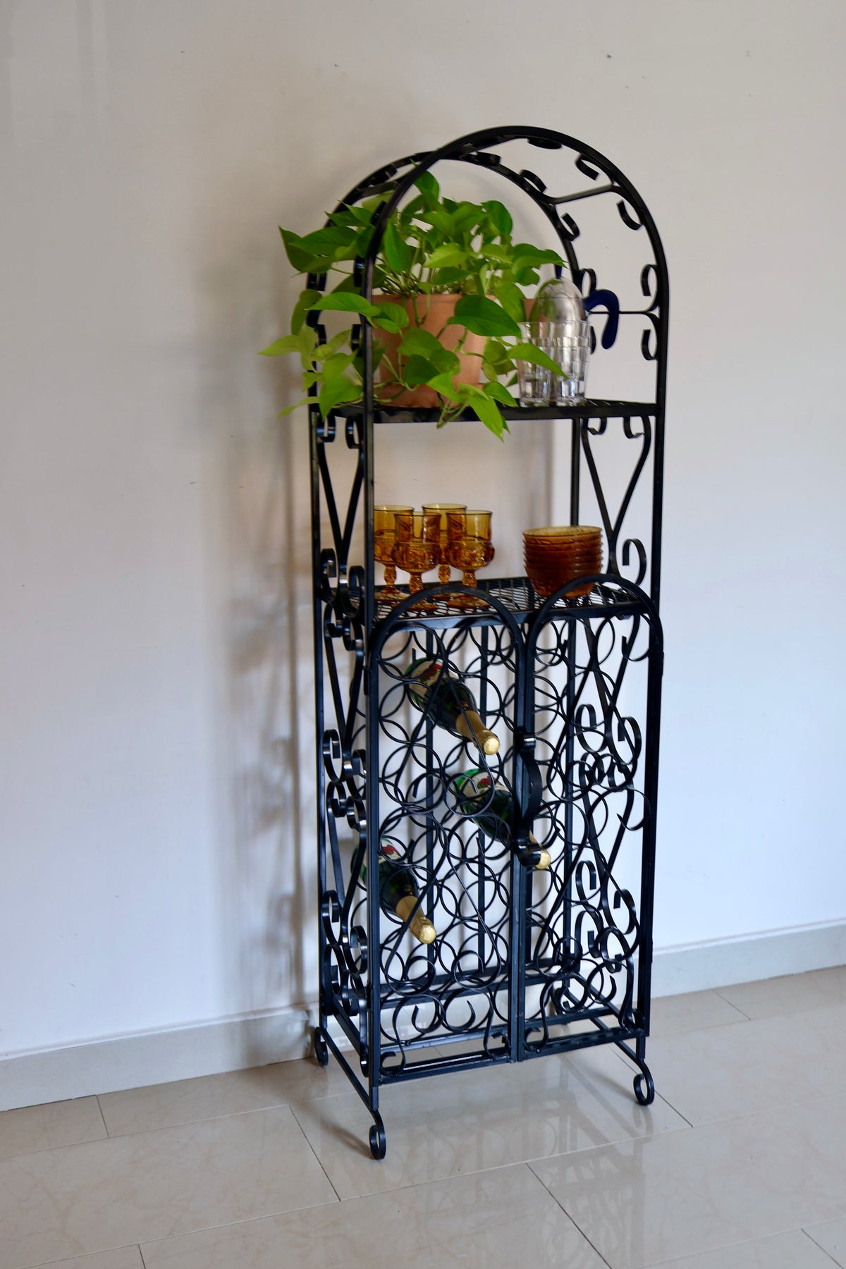 Vintage Wrought Iron Bar Stand/Display Rack