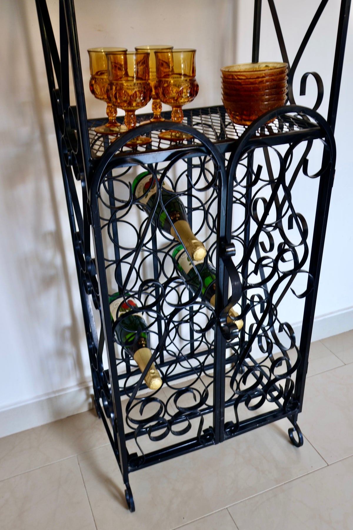 Vintage Wrought Iron Bar Stand/Display Rack