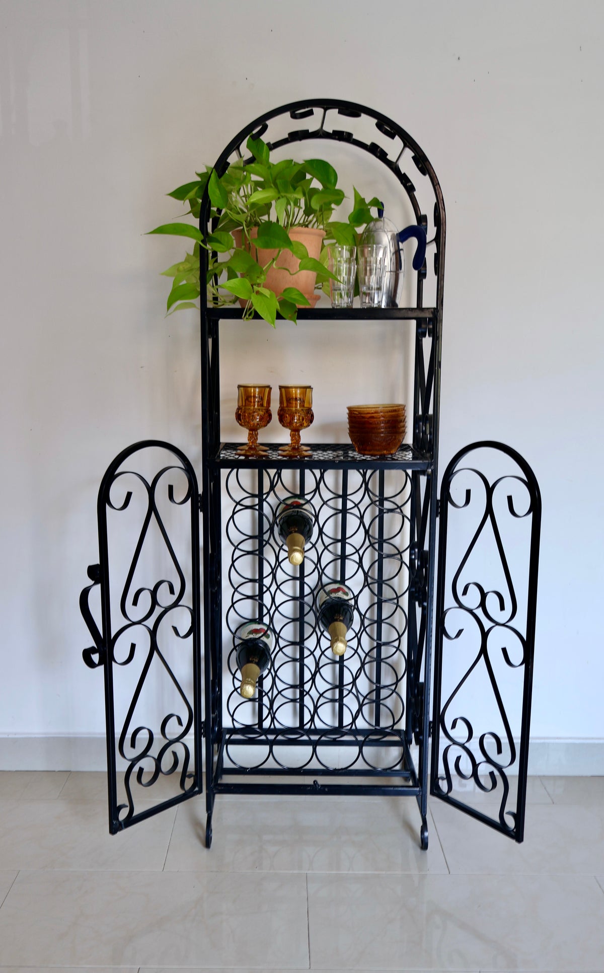 Vintage Wrought Iron Bar Stand/Display Rack