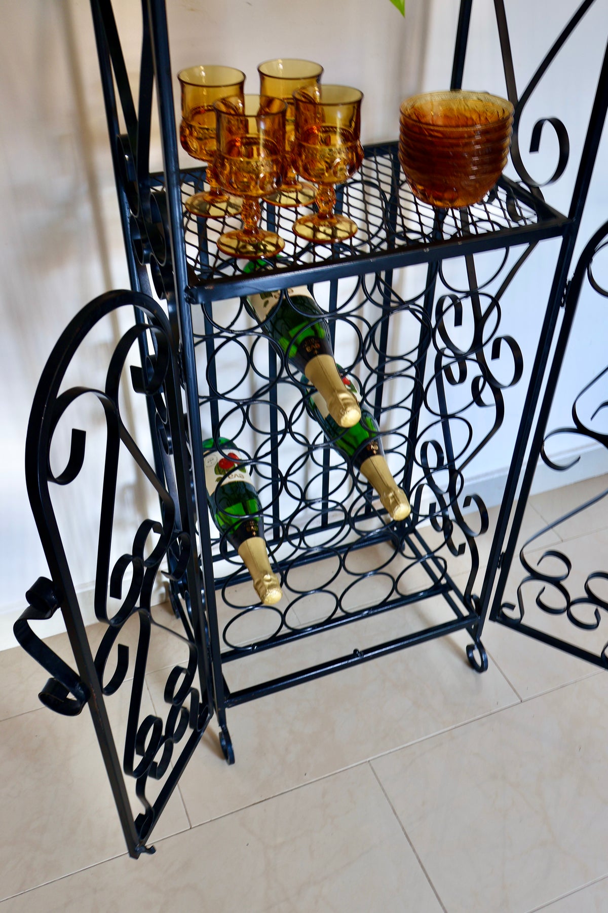 Vintage Wrought Iron Bar Stand/Display Rack