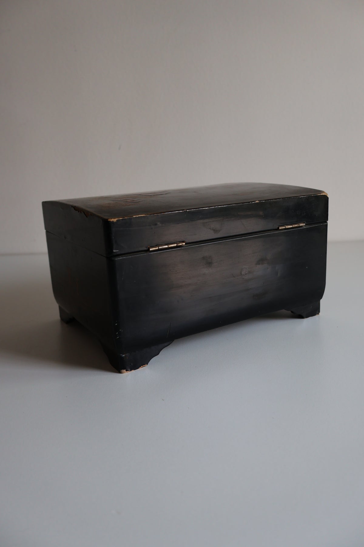 Vintage Japanese Lacquered Jewelry Box with Mirror