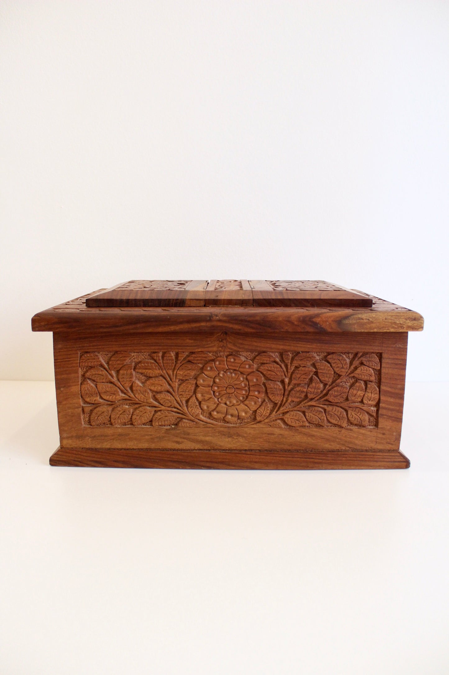 Vintage Handcarved Rosewood Indian Madrasa Reading Box