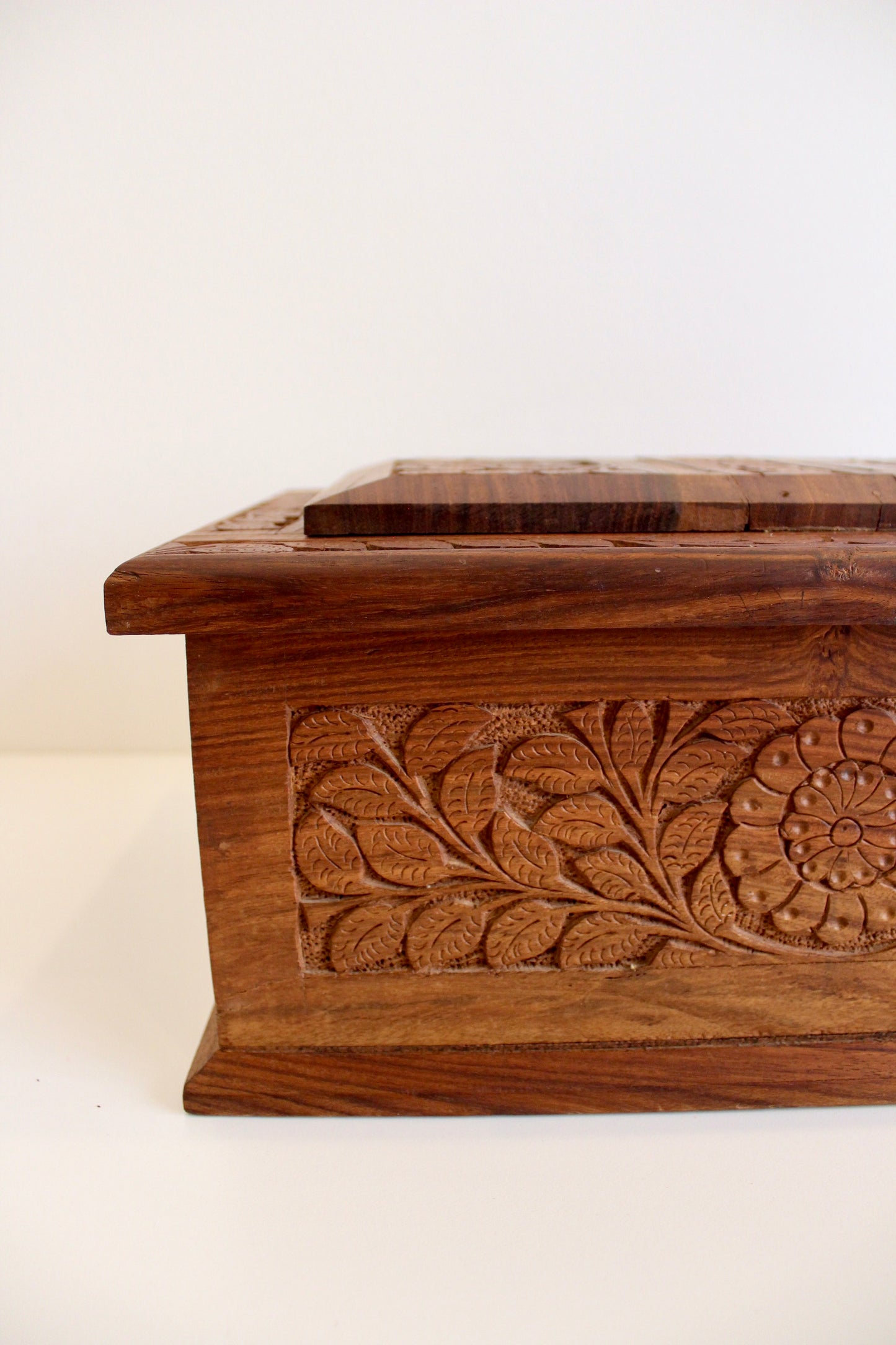 Vintage Handcarved Rosewood Indian Madrasa Reading Box