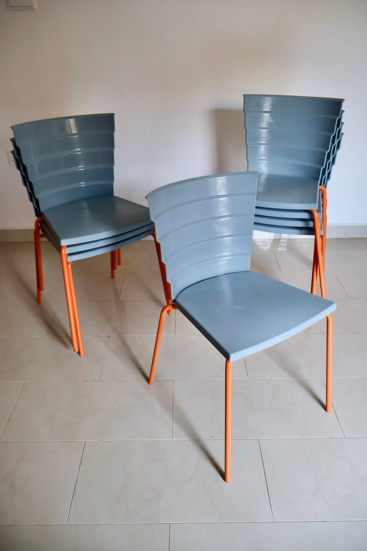 Italian Bikini 530 Designer Chairs by Marc Sadler for Metalmobil – Set of 8