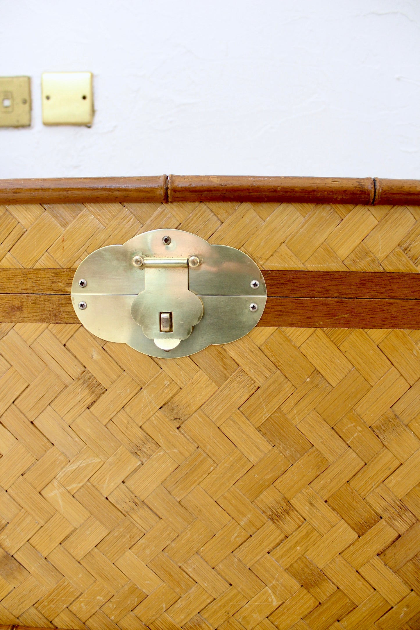 Vintage Bamboo Blanket Box and Mirror