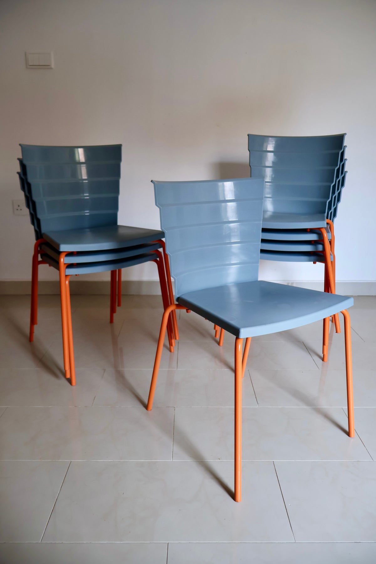 Italian Bikini 530 Designer Chairs by Marc Sadler for Metalmobil – Set of 8