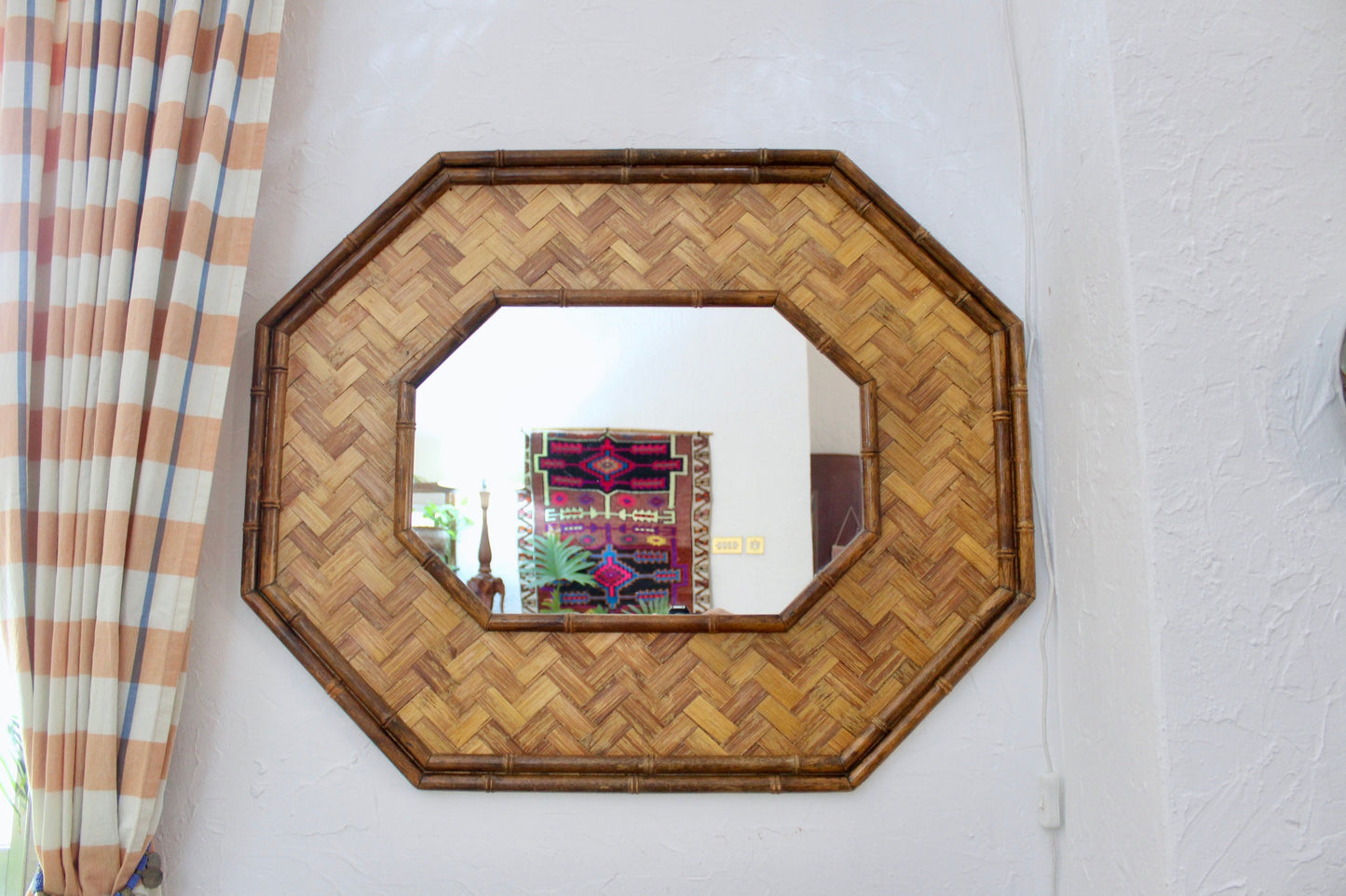 Vintage Bamboo Blanket Box and Mirror