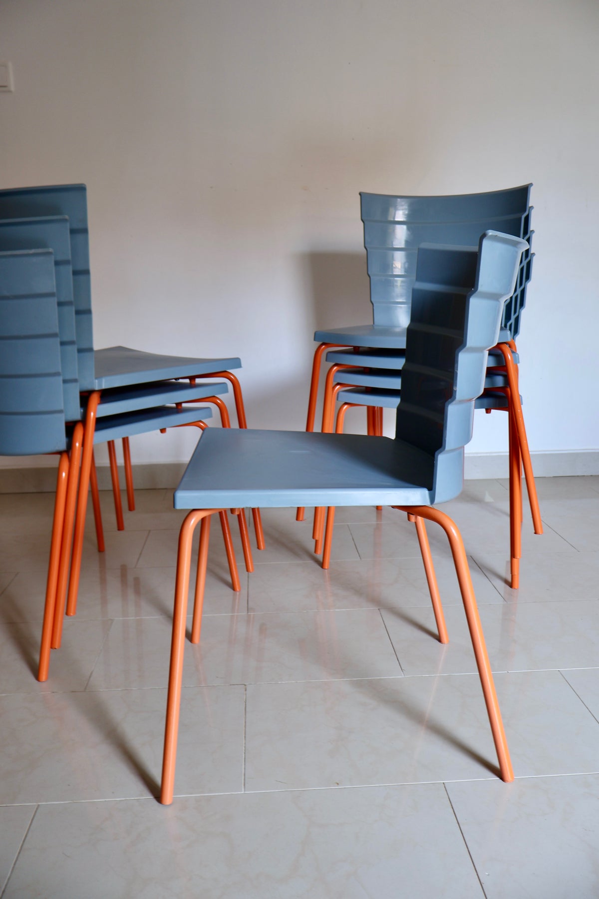 Italian Bikini 530 Designer Chairs by Marc Sadler for Metalmobil – Set of 8