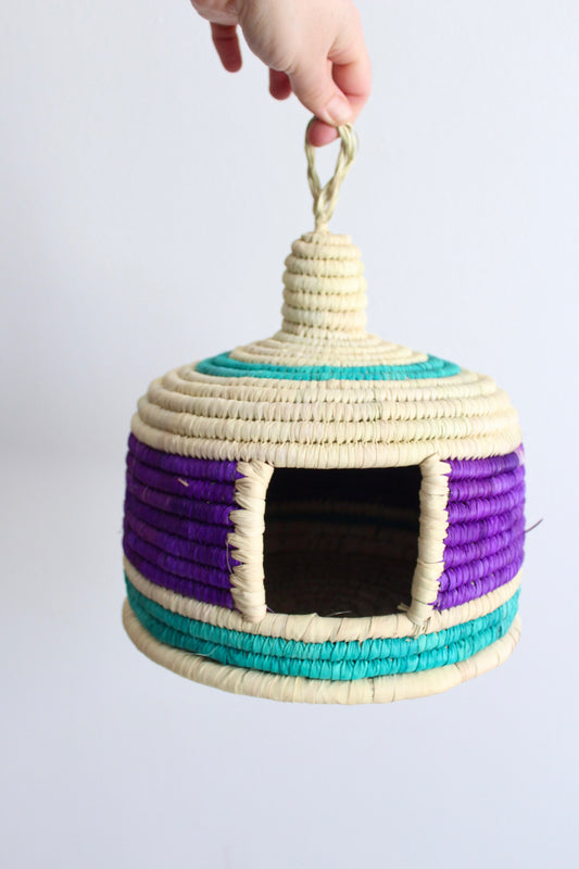 Hand-woven Basket Bird House 1